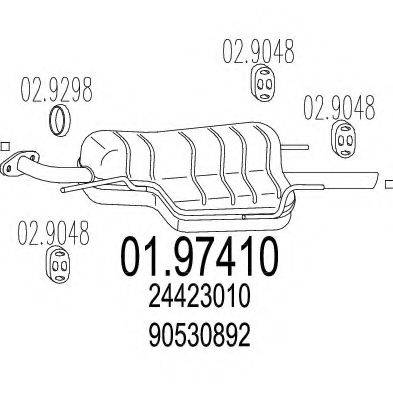 MTS 0197410 Глушник вихлопних газів кінцевий