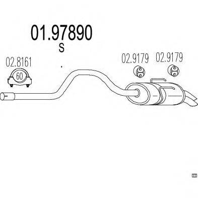 MTS 0197890 Глушник вихлопних газів кінцевий