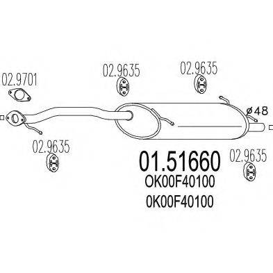 MTS 0151660 Середній глушник вихлопних газів