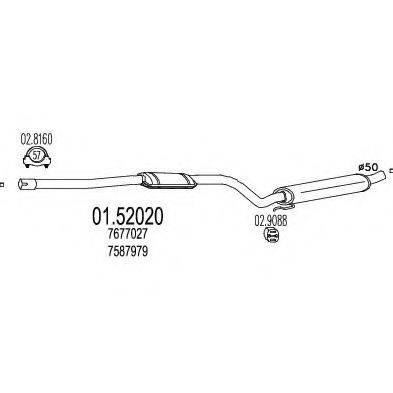 MTS 0152020 Середній глушник вихлопних газів