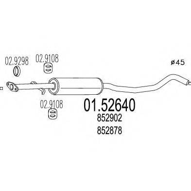 MTS 0152640 Середній глушник вихлопних газів