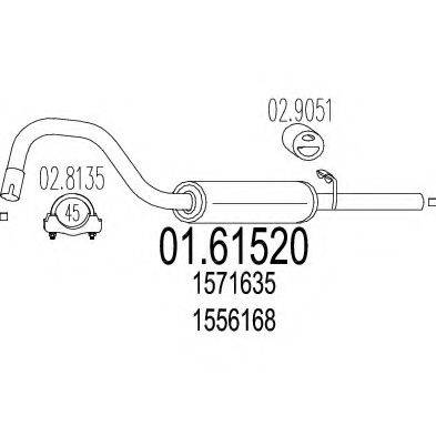 MTS 0161520 Глушник вихлопних газів кінцевий