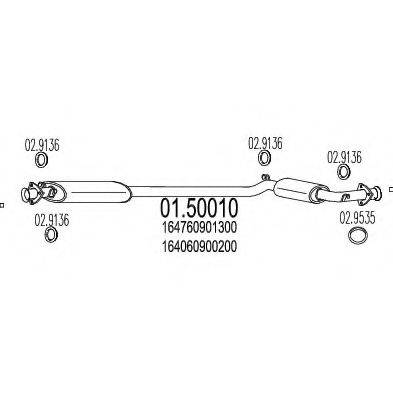 MTS 0150010 Середній глушник вихлопних газів