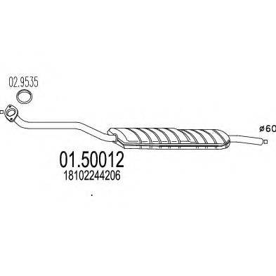 MTS 0150012 Середній глушник вихлопних газів