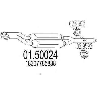 MTS 0150024 Середній глушник вихлопних газів