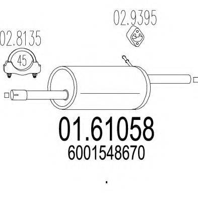 MTS 0161058 Глушник вихлопних газів кінцевий