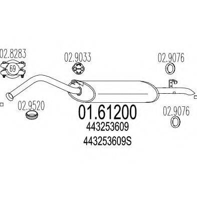 MTS 0161200 Глушник вихлопних газів кінцевий