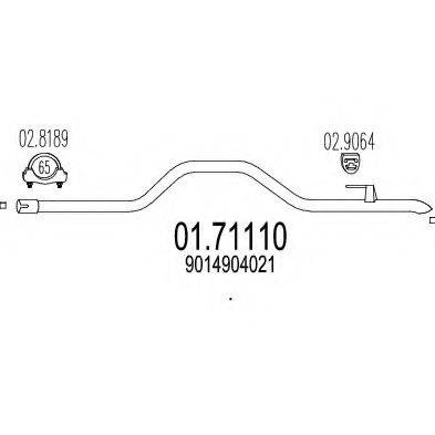 MTS 0171110 Труба вихлопного газу