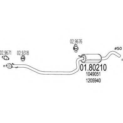 MTS 0180210 Середній глушник вихлопних газів