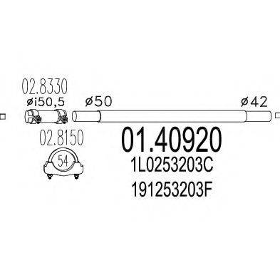MTS 0140920 Труба вихлопного газу