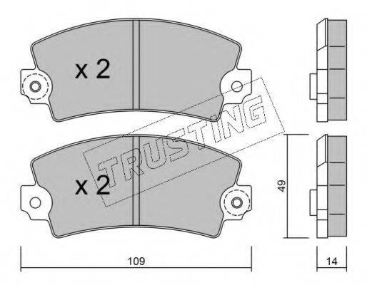 TRUSTING 0051 Комплект гальмівних колодок, дискове гальмо