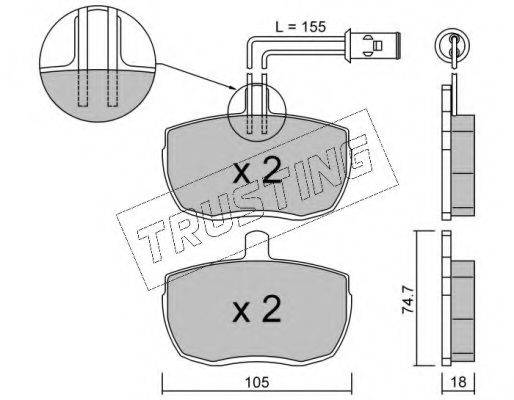 TRUSTING 0181 Комплект гальмівних колодок, дискове гальмо