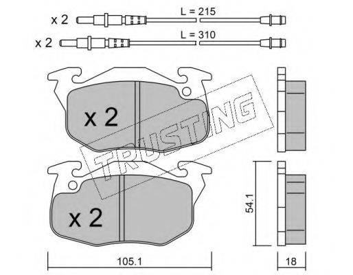 TRUSTING 0394 Комплект гальмівних колодок, дискове гальмо