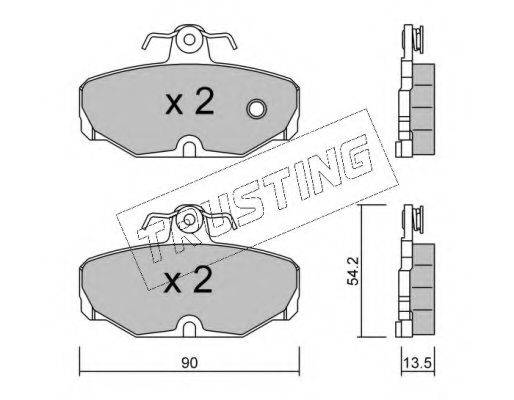 TRUSTING 0970 Комплект гальмівних колодок, дискове гальмо