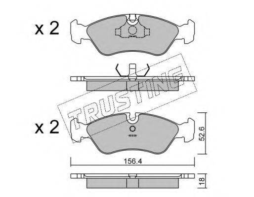 TRUSTING 1190 Комплект гальмівних колодок, дискове гальмо