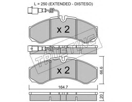 TRUSTING 2219 Комплект гальмівних колодок, дискове гальмо