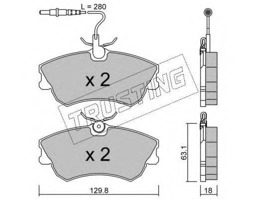 TRUSTING 2310 Комплект гальмівних колодок, дискове гальмо