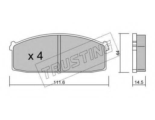 TRUSTING 2540 Комплект гальмівних колодок, дискове гальмо
