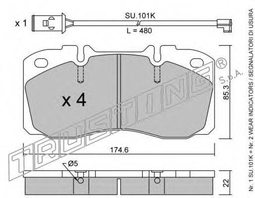 TRUSTING 2772W Комплект гальмівних колодок, дискове гальмо