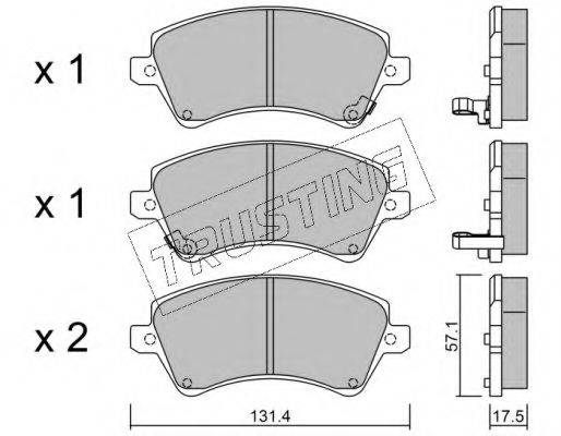 TRUSTING 4620 Комплект гальмівних колодок, дискове гальмо