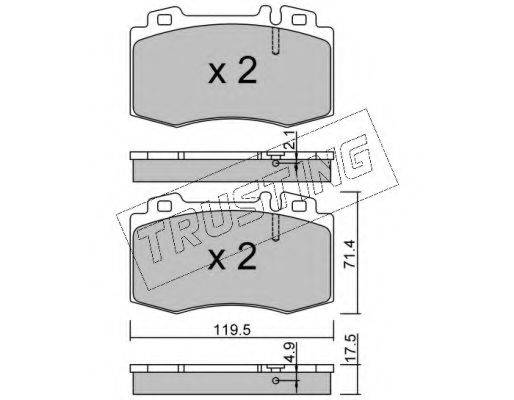TRUSTING 5795 Комплект гальмівних колодок, дискове гальмо