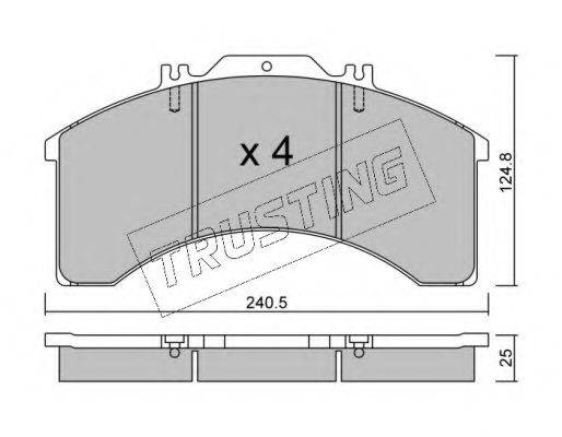 TRUSTING 5970 Комплект гальмівних колодок, дискове гальмо