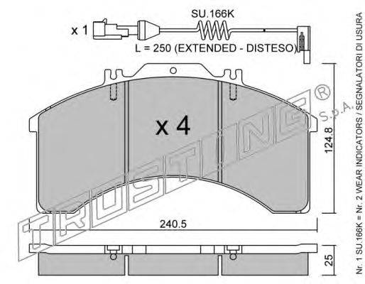 TRUSTING 5970W Комплект гальмівних колодок, дискове гальмо