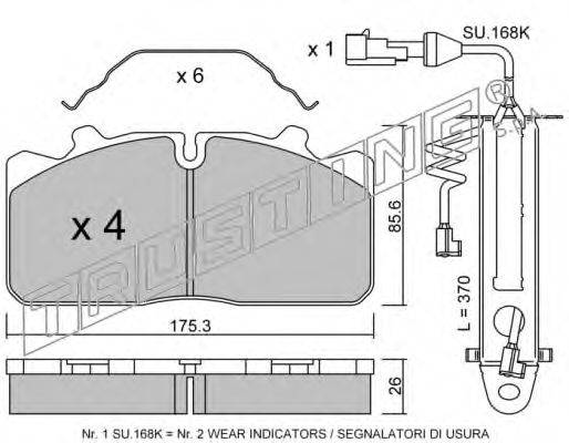 TRUSTING 5980W Комплект гальмівних колодок, дискове гальмо