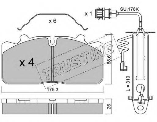 TRUSTING 5983W Комплект гальмівних колодок, дискове гальмо