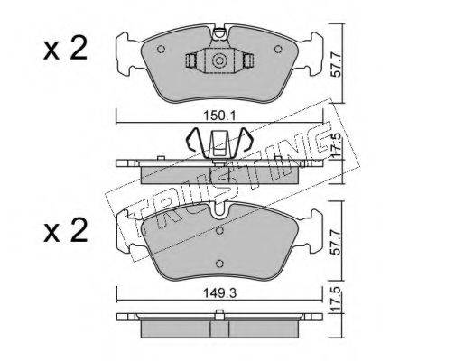 TRUSTING 6560 Комплект гальмівних колодок, дискове гальмо