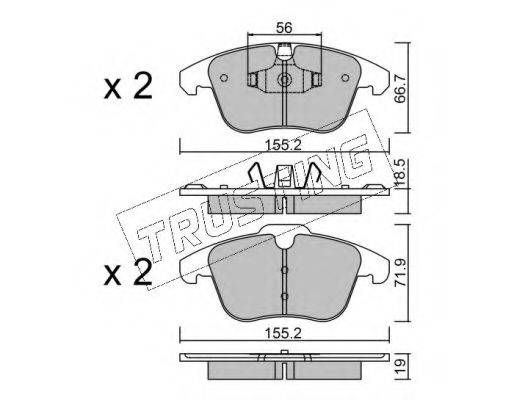 TRUSTING 6913 Комплект гальмівних колодок, дискове гальмо