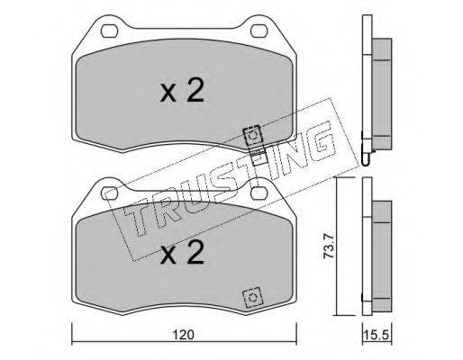 TRUSTING 7540 Комплект гальмівних колодок, дискове гальмо