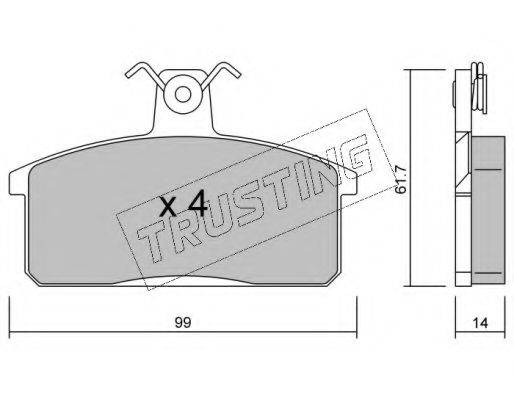 TRUSTING 0284 Комплект гальмівних колодок, дискове гальмо