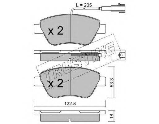 TRUSTING 3303 Комплект гальмівних колодок, дискове гальмо