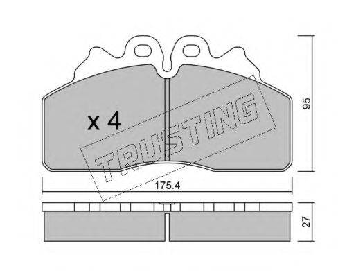 TRUSTING 8670 Комплект гальмівних колодок, дискове гальмо