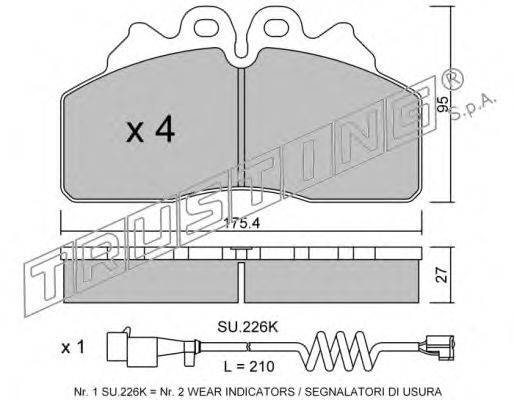 TRUSTING 8670W Комплект гальмівних колодок, дискове гальмо