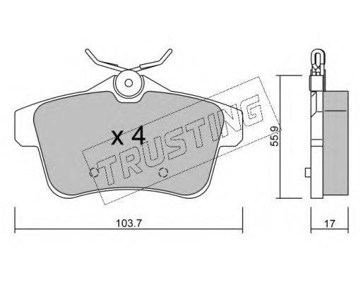 TRUSTING 8720 Комплект гальмівних колодок, дискове гальмо