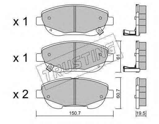 TRUSTING 8960 Комплект гальмівних колодок, дискове гальмо
