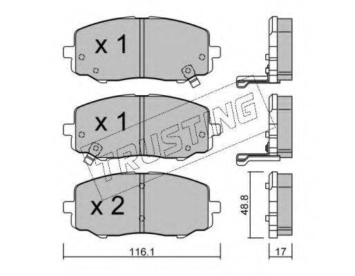 TRUSTING 9300 Комплект гальмівних колодок, дискове гальмо