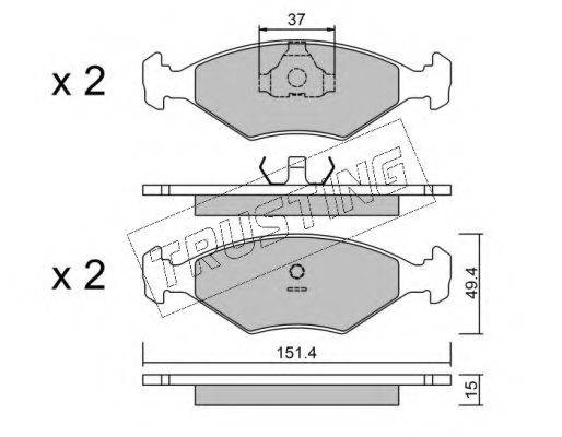 TRUSTING 0595 Комплект гальмівних колодок, дискове гальмо