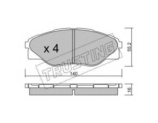 TRUSTING 9520 Комплект гальмівних колодок, дискове гальмо