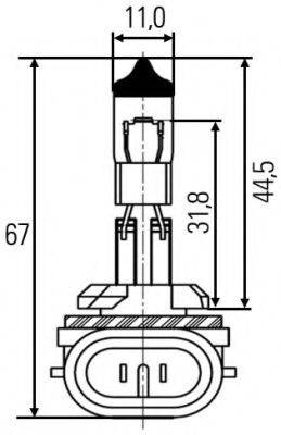 HELLA 8GH008991031 Лампа розжарювання, протитуманна фара; Лампа розжарювання