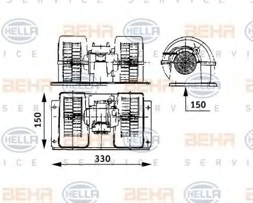 HELLA 8EW009157481 Вентилятор салону