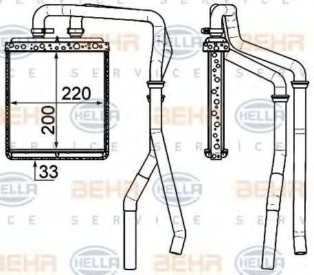 HELLA 8FH351000151 Теплообмінник, опалення салону