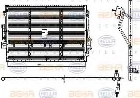 HELLA 8FC351000391 Конденсатор, кондиціонер