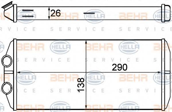 HELLA 8FH351000631 Теплообмінник, опалення салону