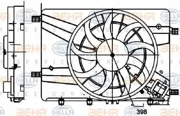 HELLA 8EW351024521 Вентилятор, охолодження двигуна