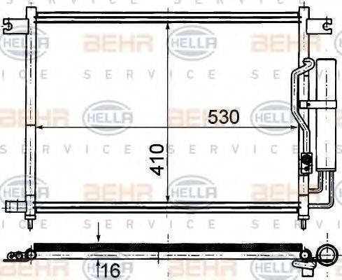 HELLA 8FC351029391 Конденсатор, кондиціонер