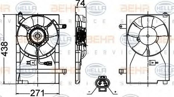 HELLA 8EW351030481 Вентилятор, охолодження двигуна