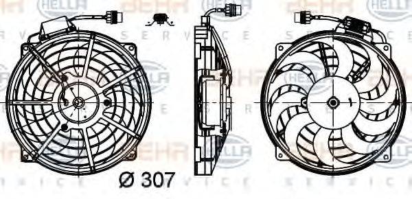 HELLA 8EW351030491 Вентилятор, конденсатор кондиціонера